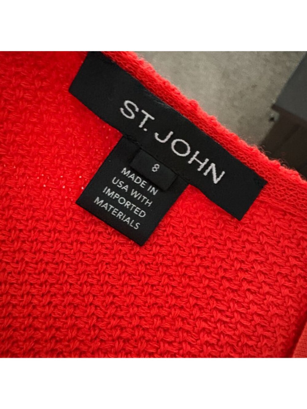ST JOHN Knit Wool Dress Womens Red Orange Sleeveless Sheath Size 8 - Picture 2 of 5